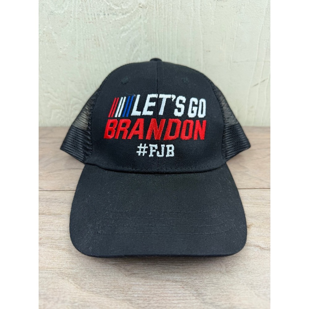 CSI Trucker Hat Men's One Size Black Let's Go Brandon #FJB Slogan